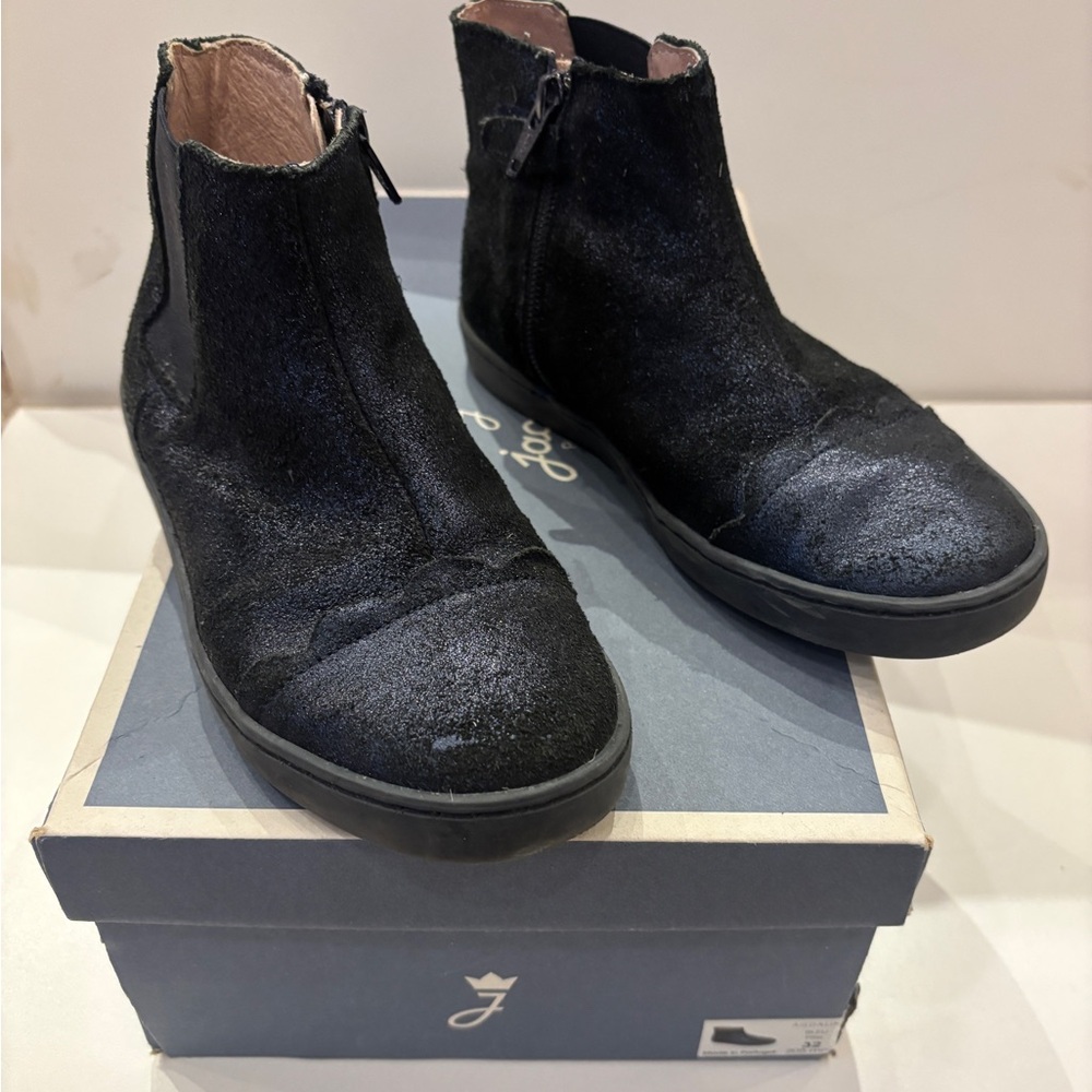 Jacadi Elegant Sparkle Navy Blue Desert Boot Dress Shoes